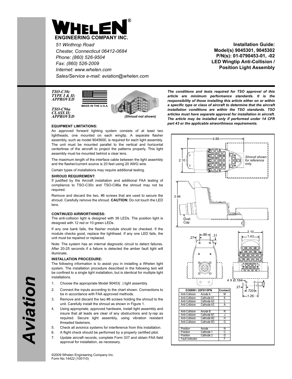 Whelen 9045301 User Manual | 1 page