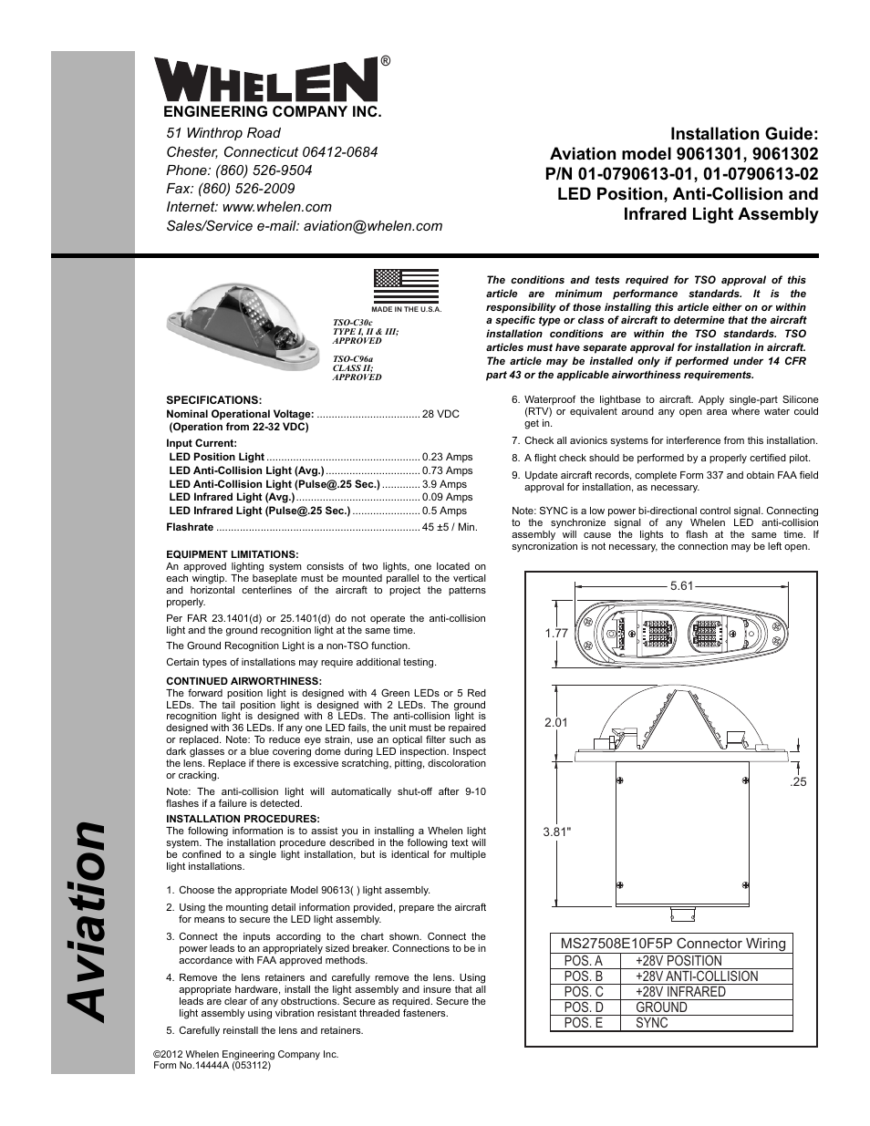 Whelen 9061301 User Manual | 2 pages