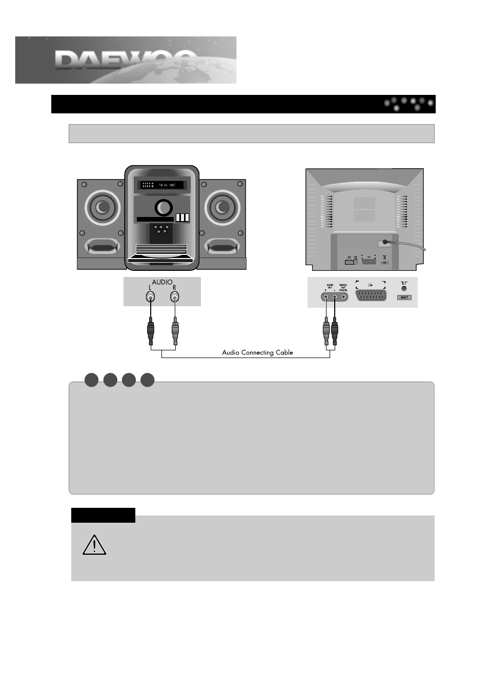 Connecting to various equipment, Connecting to audio system | Daewoo DDT-21H9 S User Manual | Page 11 / 54