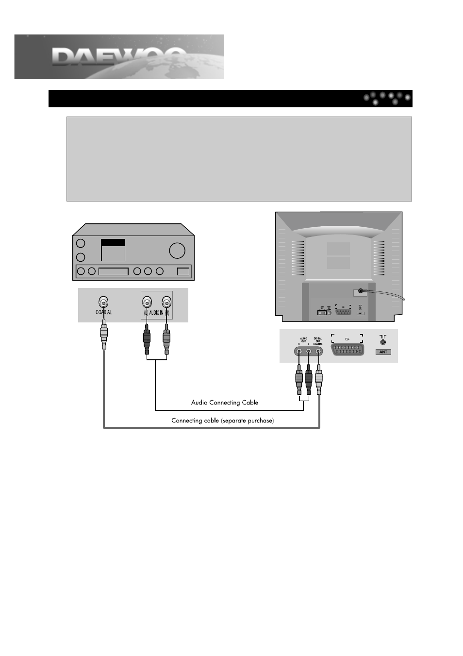 Connecting to dolby digital amp | Daewoo DDT-21H9 S User Manual | Page 13 / 54