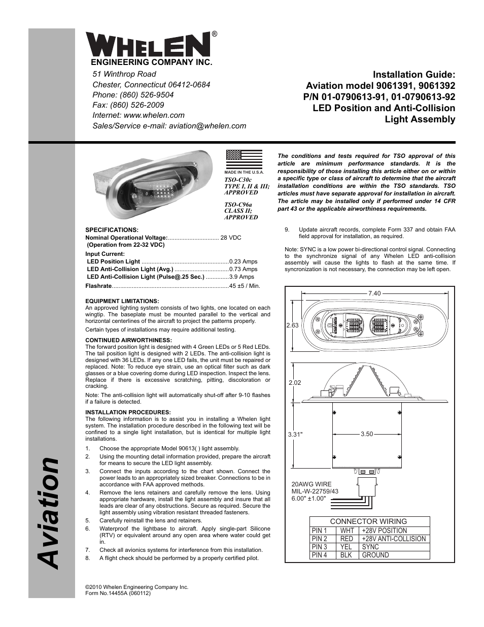 Whelen 9061391 User Manual | 2 pages