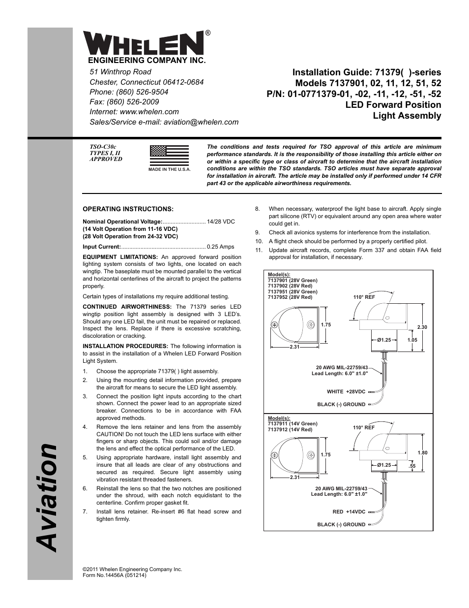 Whelen 7137901 User Manual | 2 pages