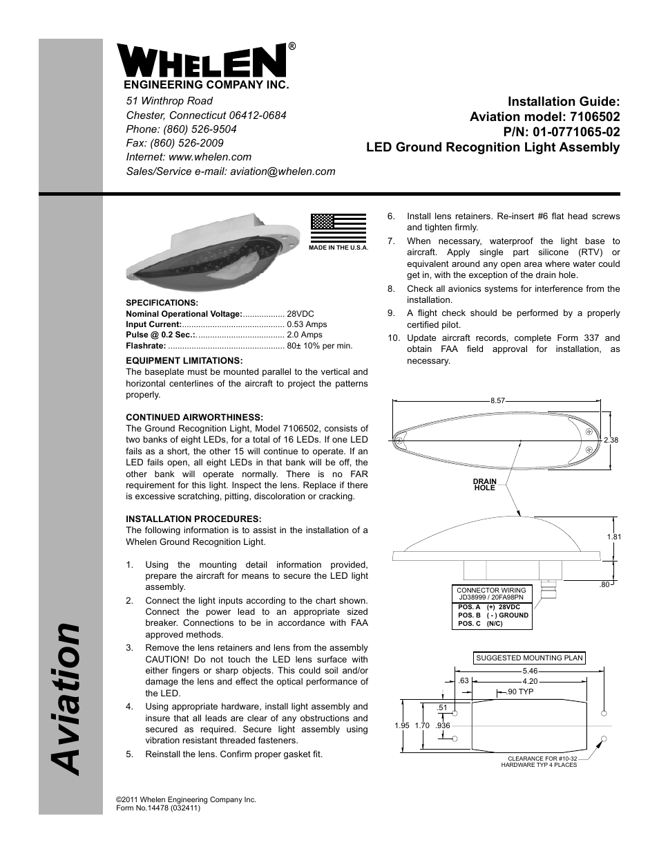 Whelen 7106502 User Manual | 2 pages