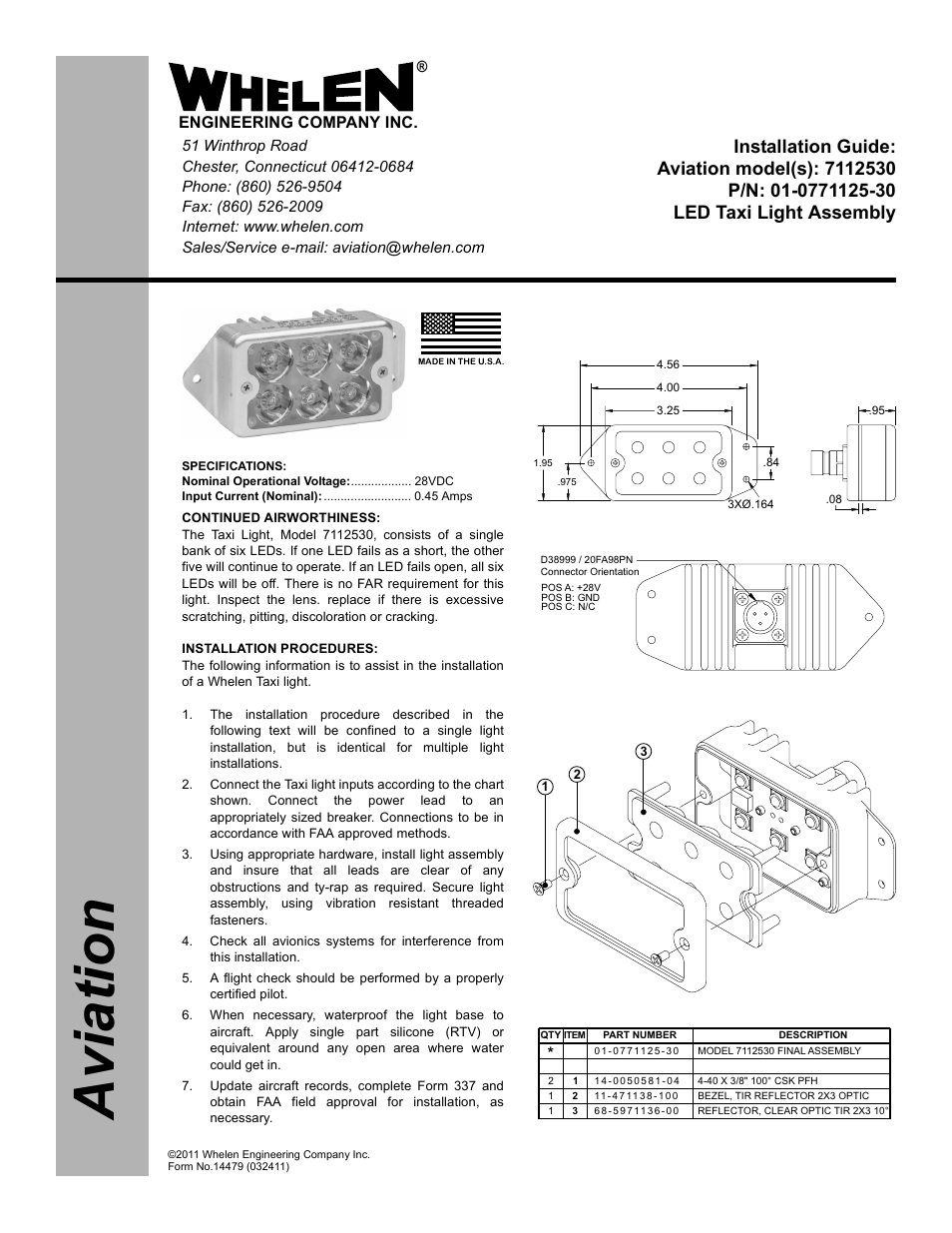 Whelen 7112530 User Manual | 1 page