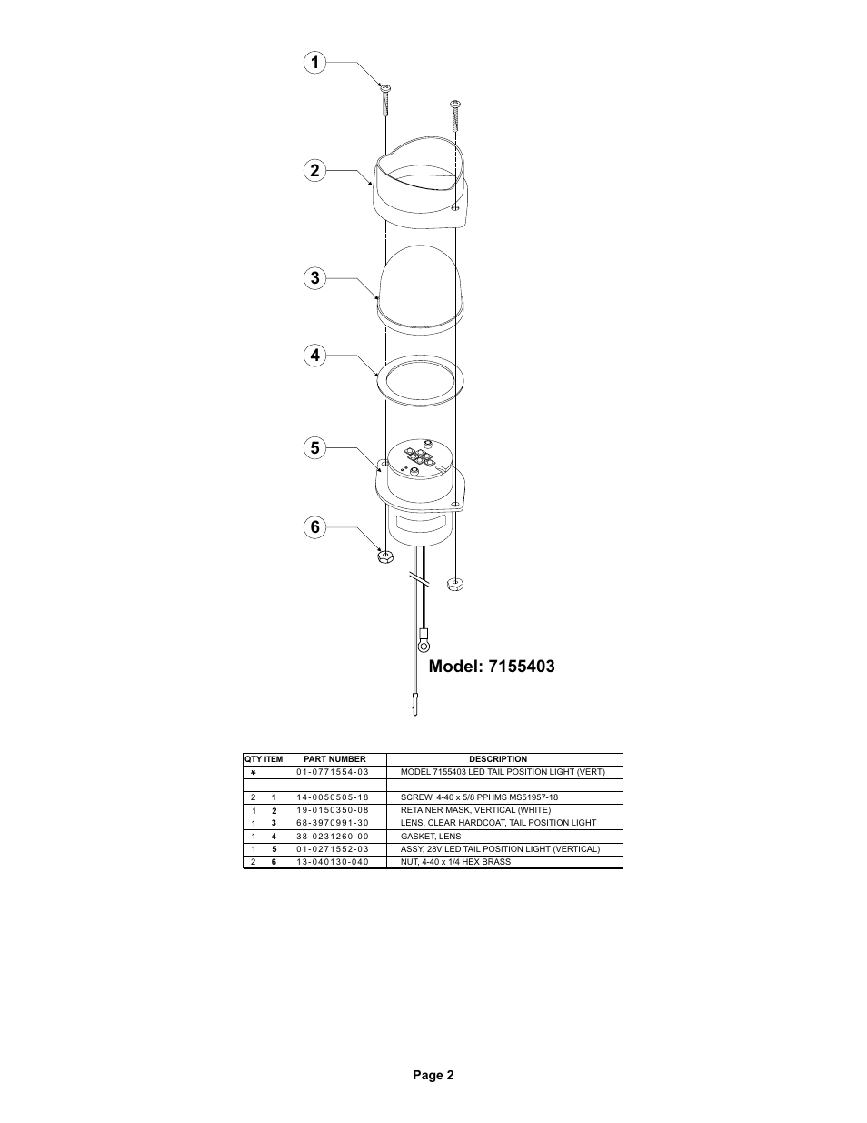 Page 2 | Whelen 7155403 User Manual | Page 2 / 2