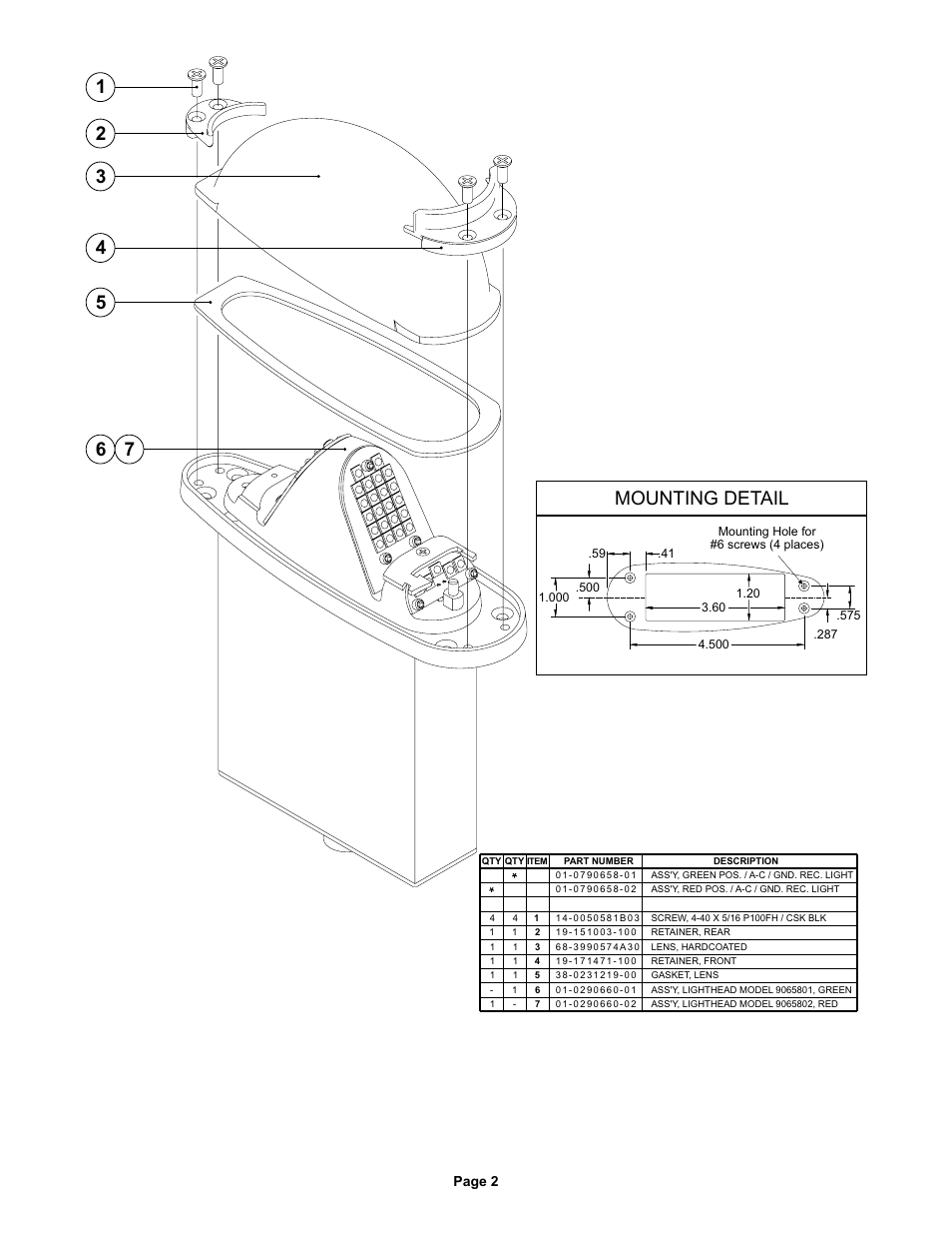 5mounting detail | Whelen 9065801 User Manual | Page 2 / 2