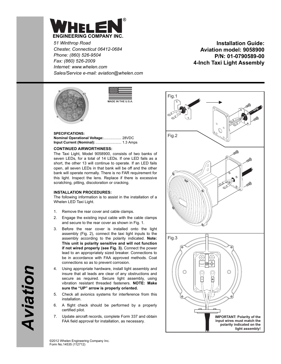 Whelen 9058900 User Manual | 2 pages