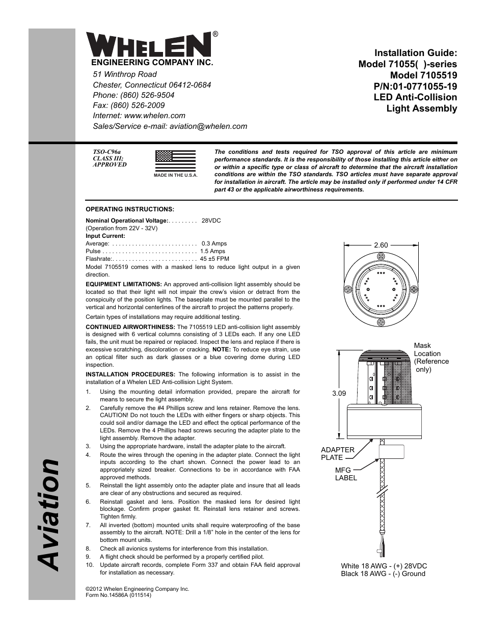 Whelen 7105519 User Manual | 2 pages