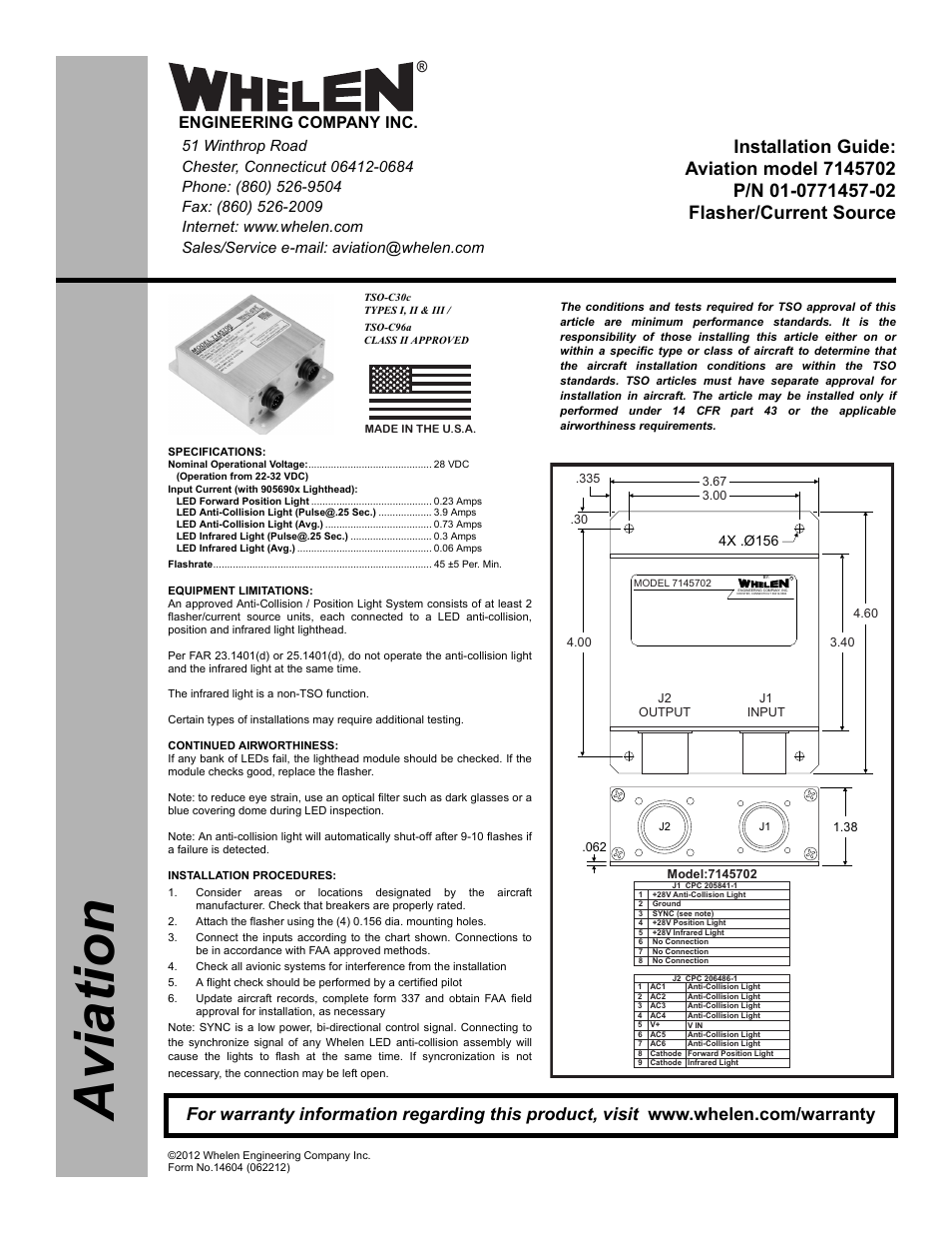 Whelen 7145702 User Manual | 1 page