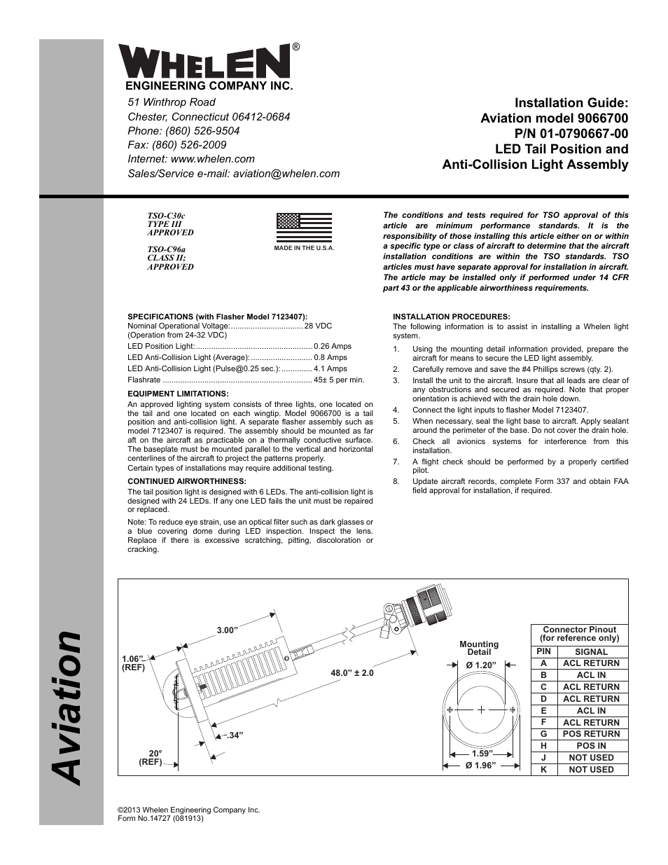 Whelen 9066700 User Manual | 2 pages