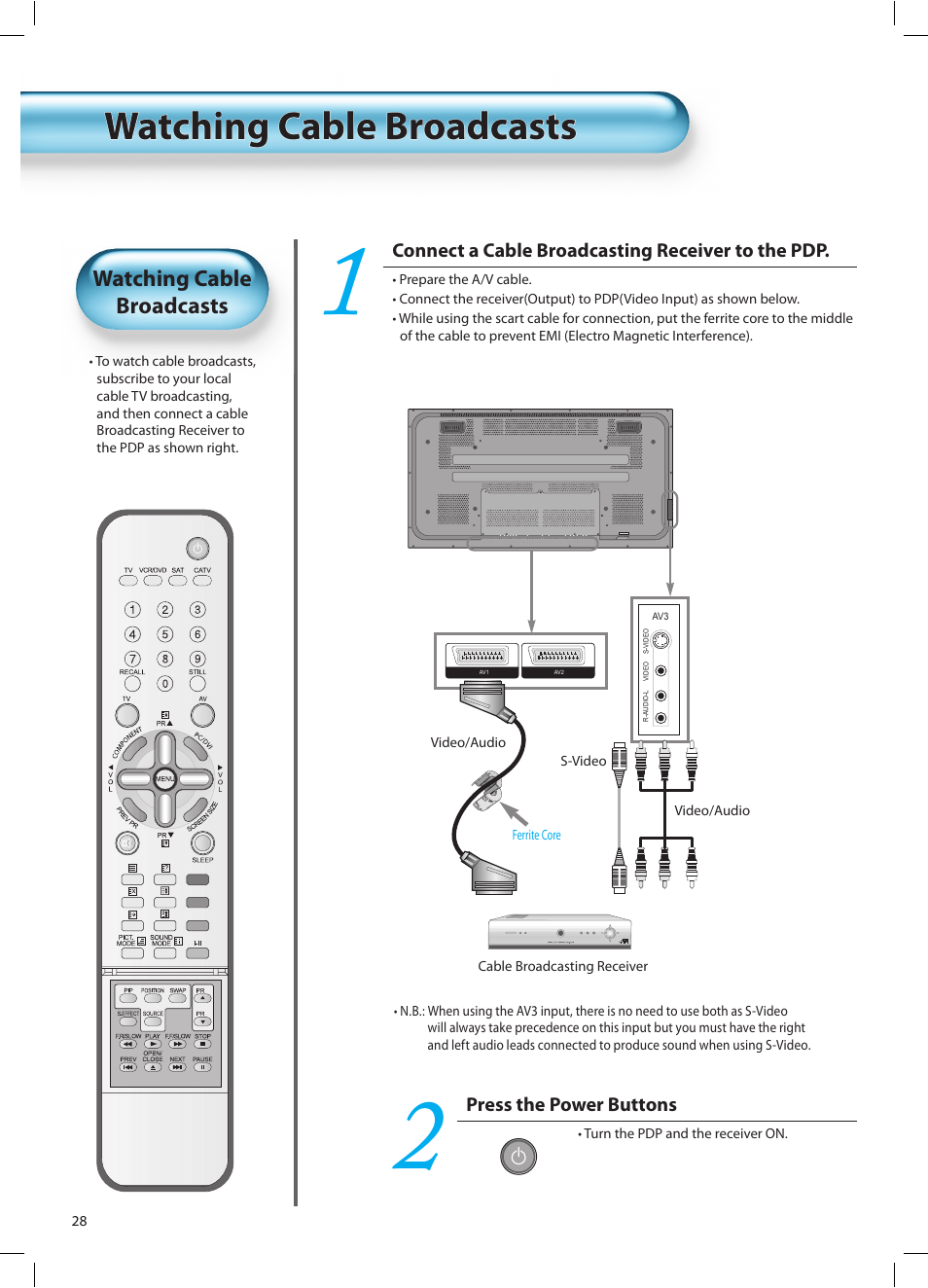 Watching cable broadcasts | Daewoo DT-42A1 User Manual | Page 27 / 72