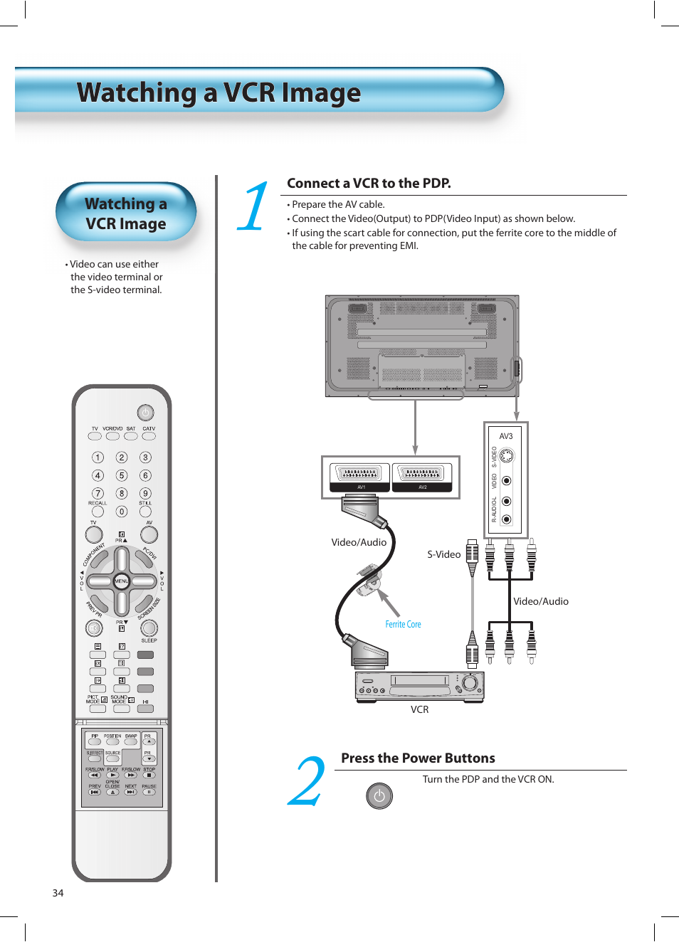 Watching a vcr image | Daewoo DT-42A1 User Manual | Page 33 / 72