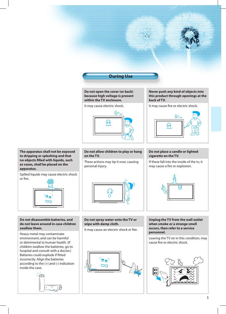 During use | Daewoo DT-42A1 User Manual | Page 4 / 72