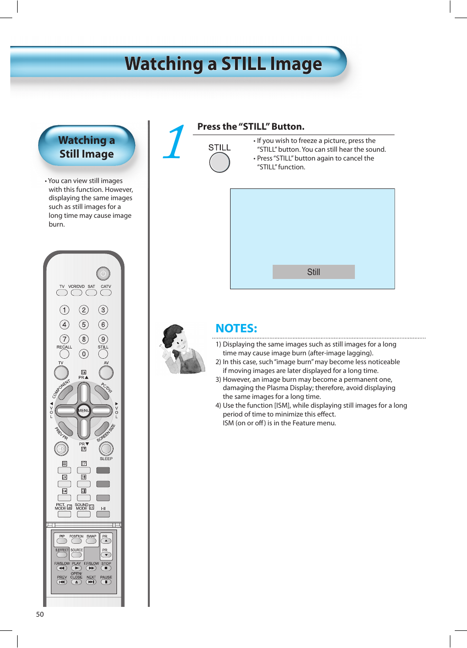 Watching a still image watching a still image | Daewoo DT-42A1 User Manual | Page 49 / 72
