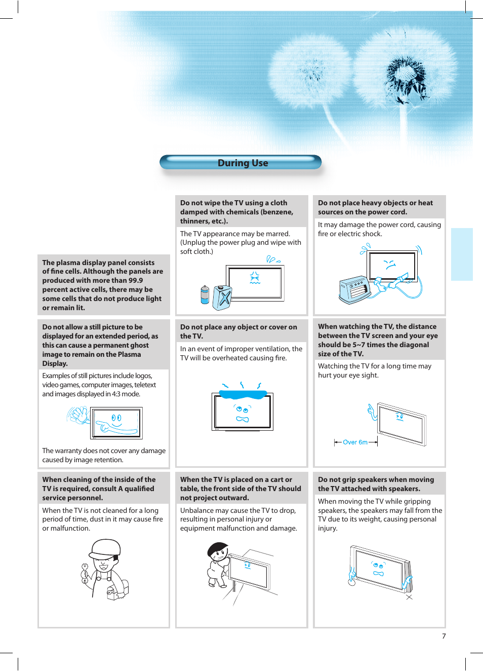 During use | Daewoo DT-42A1 User Manual | Page 6 / 72