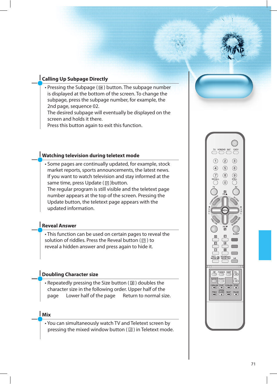 Daewoo DT-42A1 User Manual | Page 70 / 72