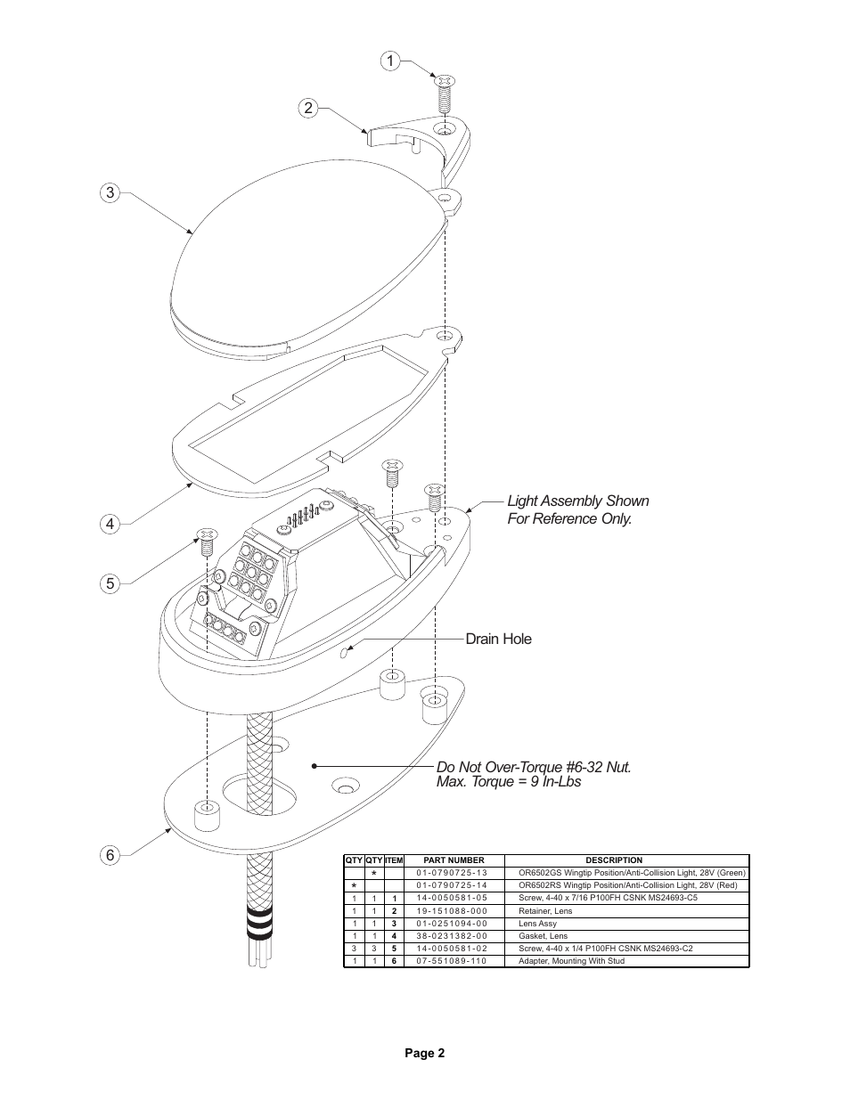 Whelen OR6502GS User Manual | Page 2 / 2