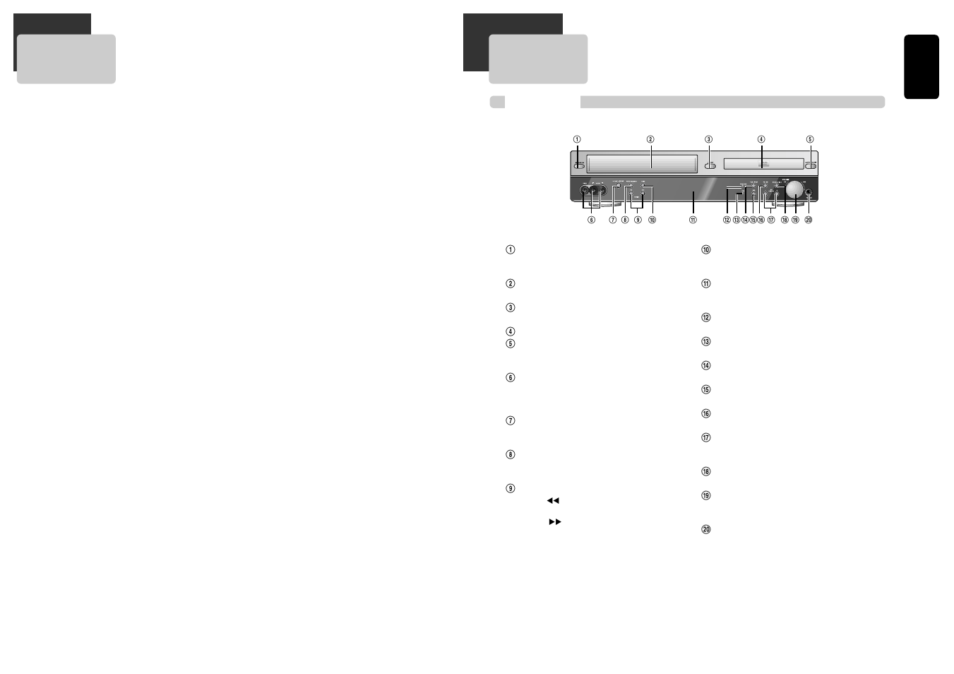 Read carefully before using, Identification of controls, Front panel | Daewoo DCR-9120 User Manual | Page 5 / 37