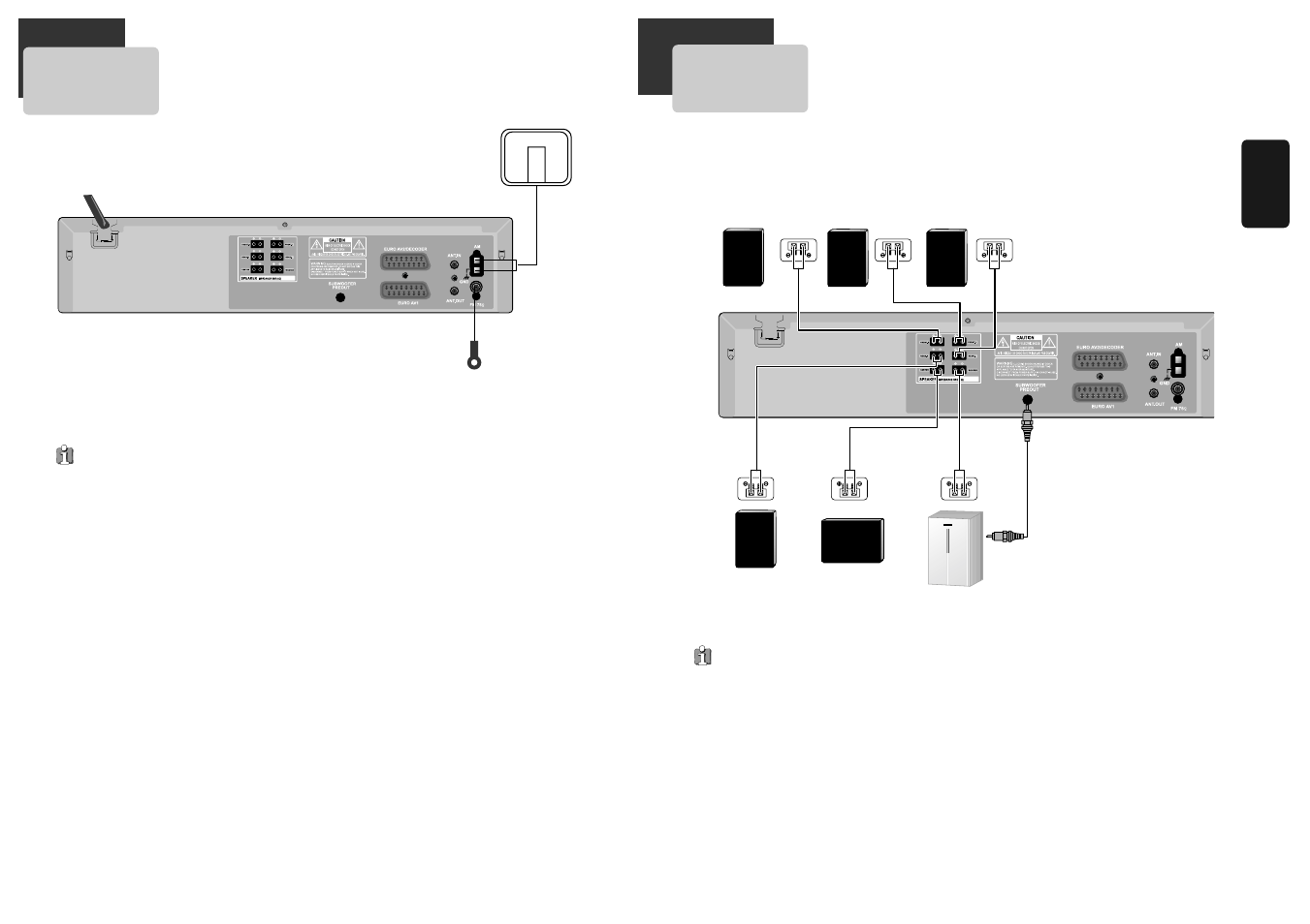 Fm/am antenna connection, Speaker system connection | Daewoo DCR-9120 User Manual | Page 9 / 37
