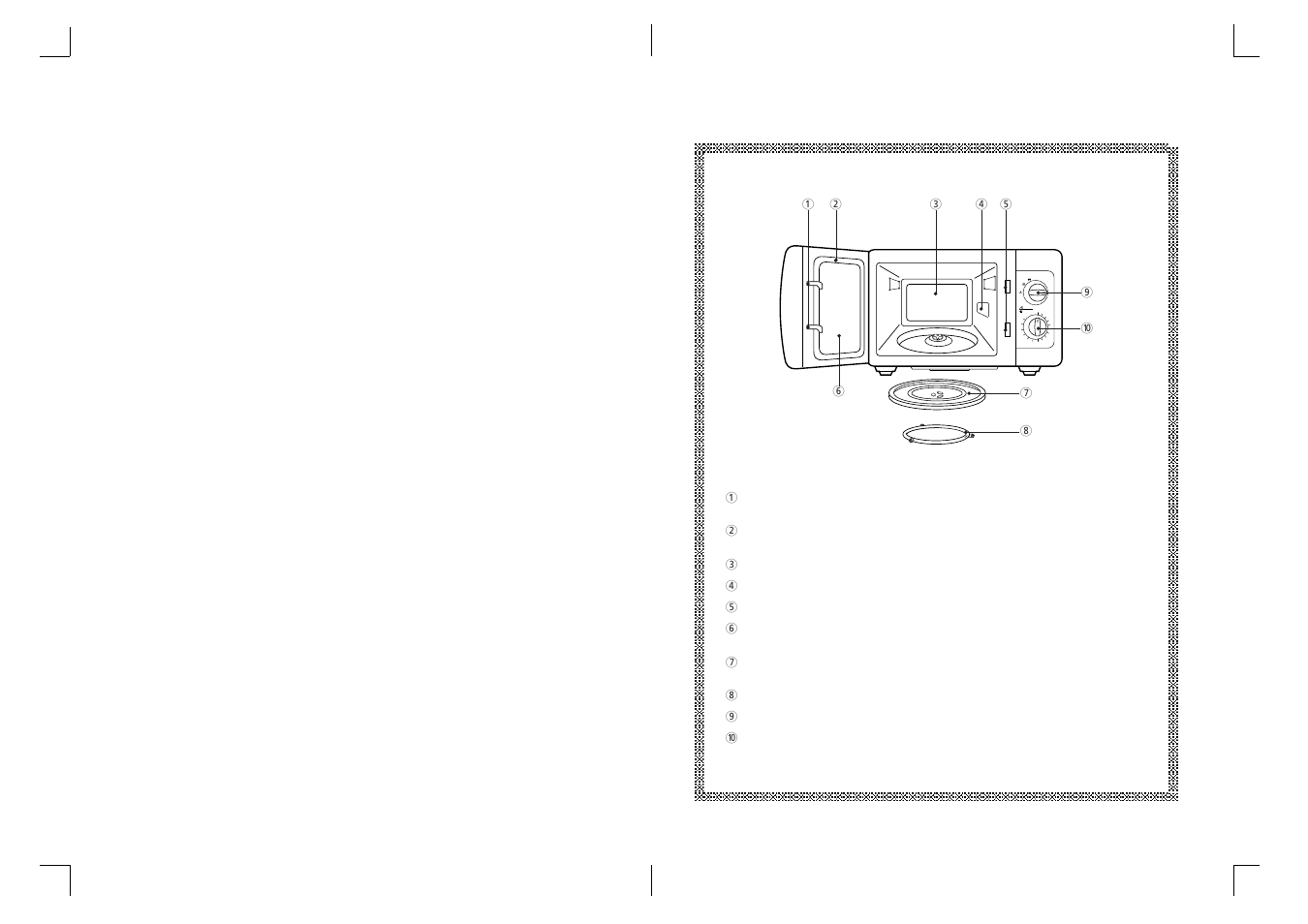 Safety instructions for general use, Features diagram | Daewoo KOR-6167 User Manual | Page 3 / 5