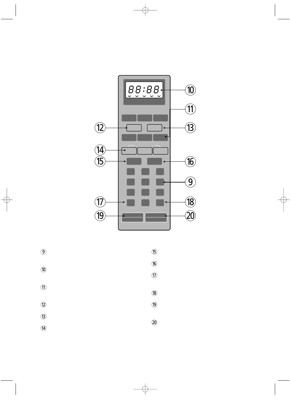 Features diagram | Daewoo KOR-1B4H User Manual | Page 8 / 28