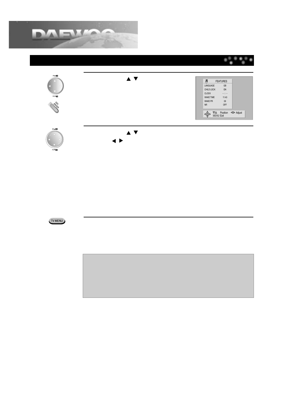Setting other features | Daewoo DDT-14H9 S User Manual | Page 22 / 44