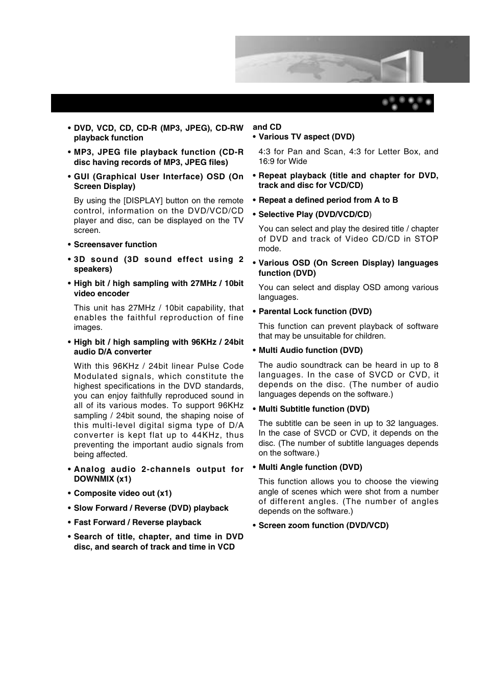 Advantages of this product are | Daewoo DDT-14H9 S User Manual | Page 23 / 44