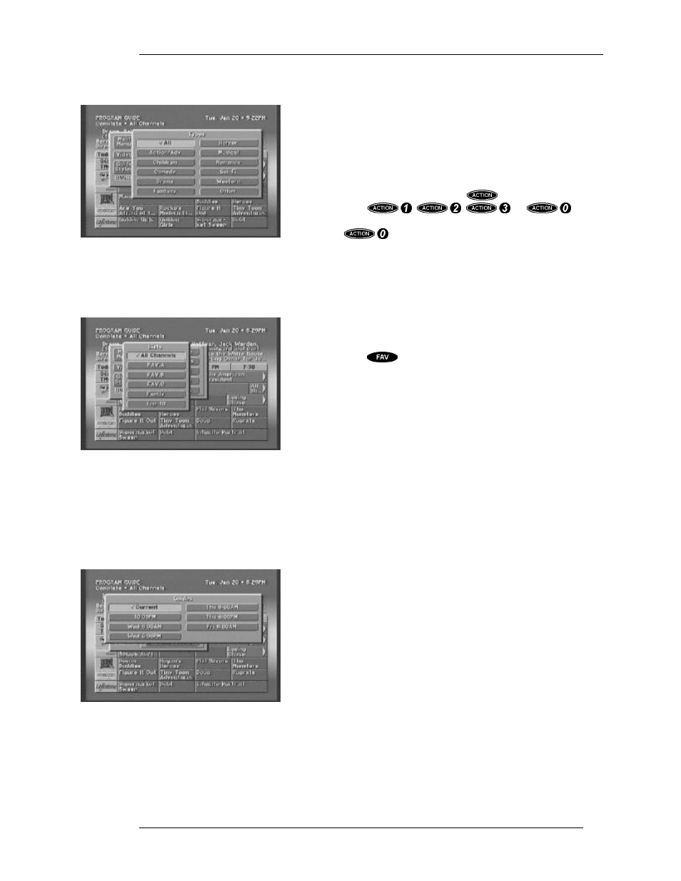 Channel list, Guide times | DirecTV HIRD-B1 User Manual | Page 49 / 74