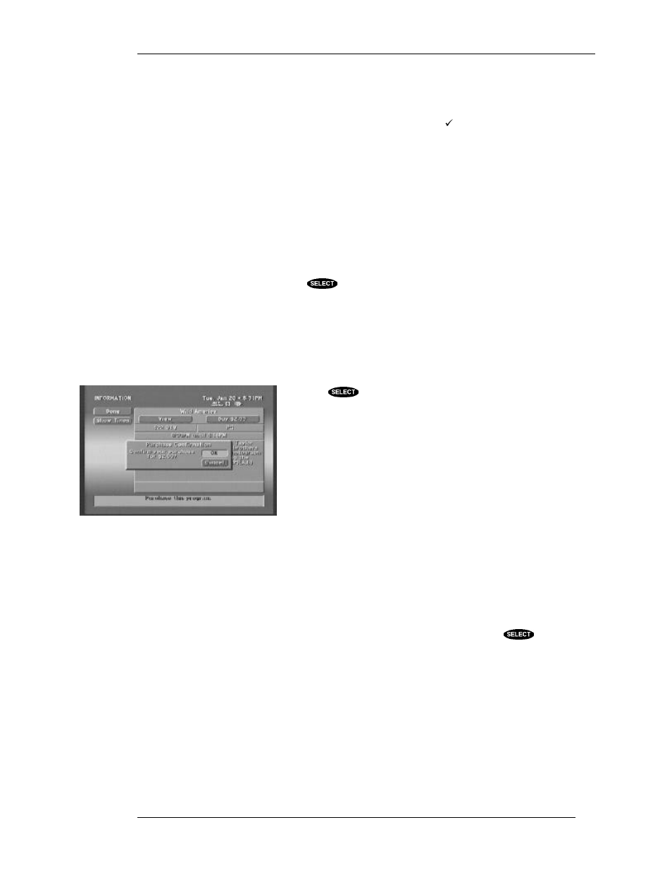 Preselect to view, Cancel preselect, Buy options | Cancel purchase | DirecTV HIRD-B1 User Manual | Page 51 / 74