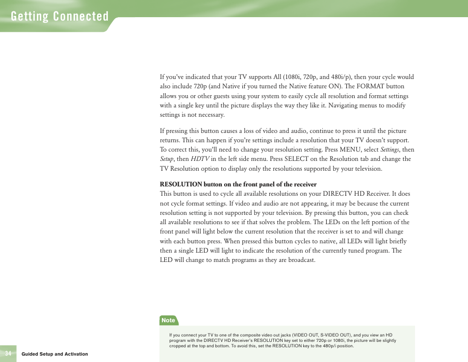 Getting connected | DirecTV H10 User Manual | Page 38 / 104