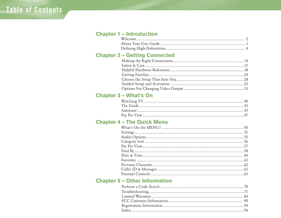 DirecTV H10 User Manual | Page 4 / 104