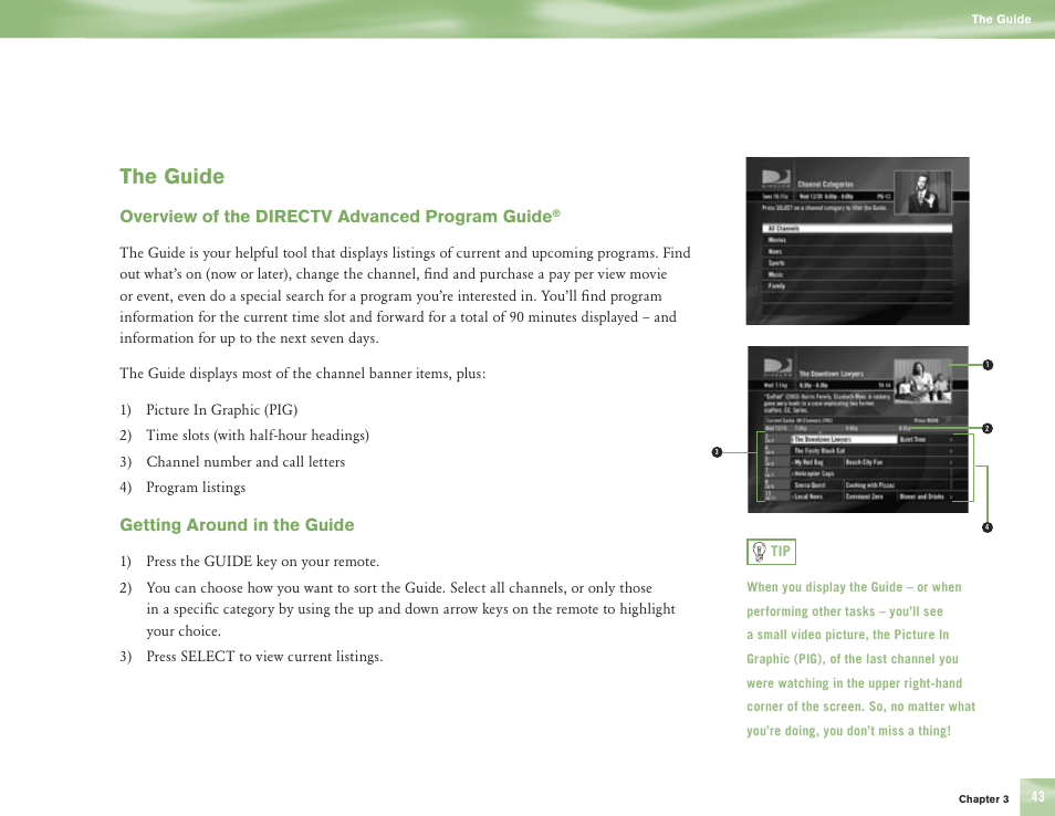 The guide | DirecTV H10 User Manual | Page 47 / 104