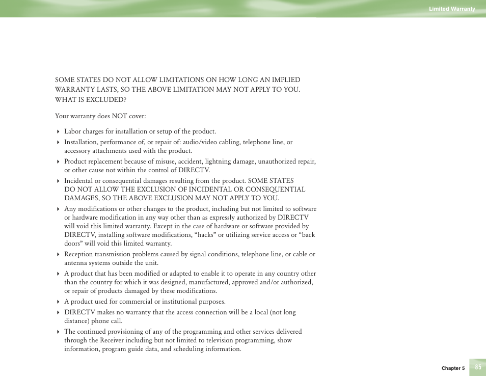 DirecTV H10 User Manual | Page 89 / 104