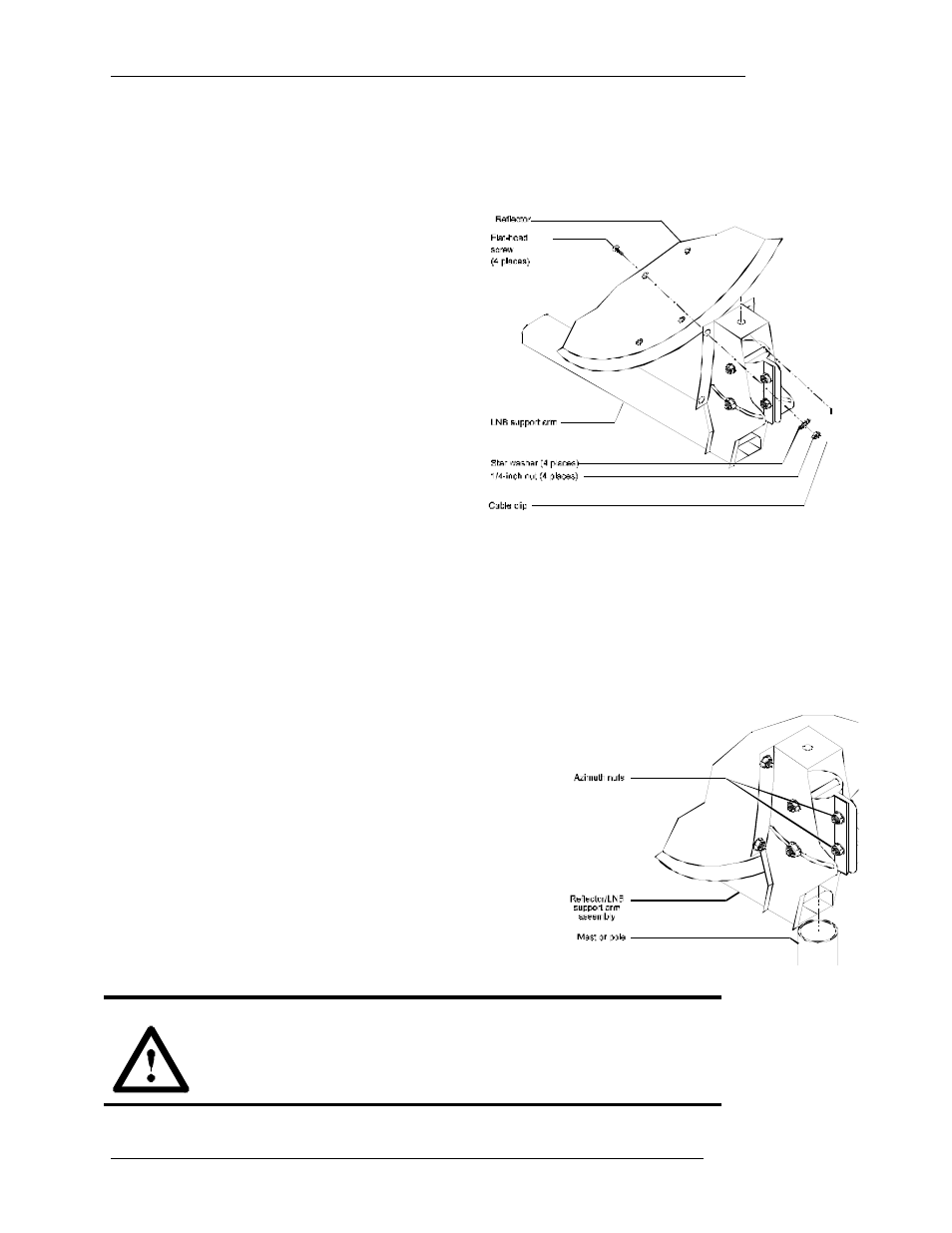 Assembling the satellite dish antenna | DirecTV HIRD-E11 User Manual | Page 32 / 82