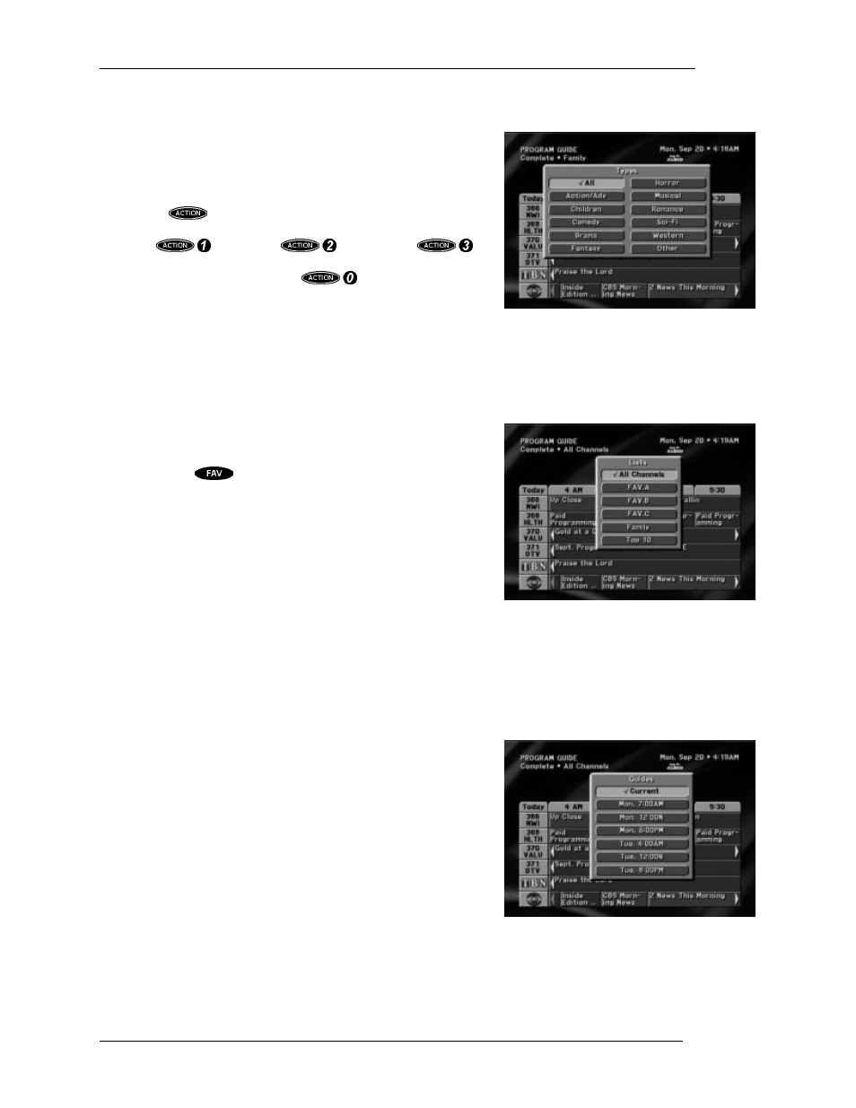 Channel list, Guide times | DirecTV HIRD-E11 User Manual | Page 52 / 82