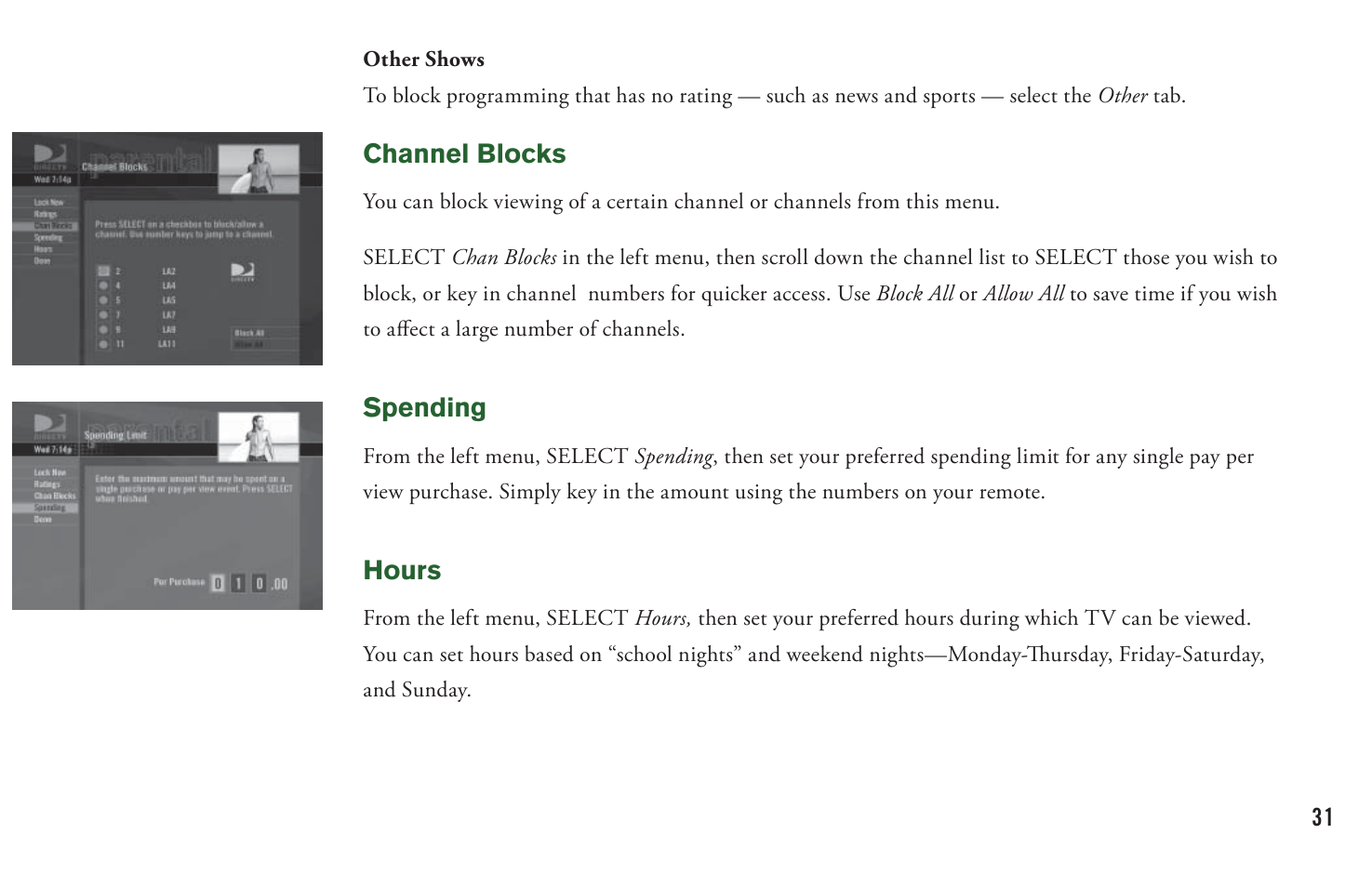 DirecTV User Manual H20 User Manual | Page 39 / 100