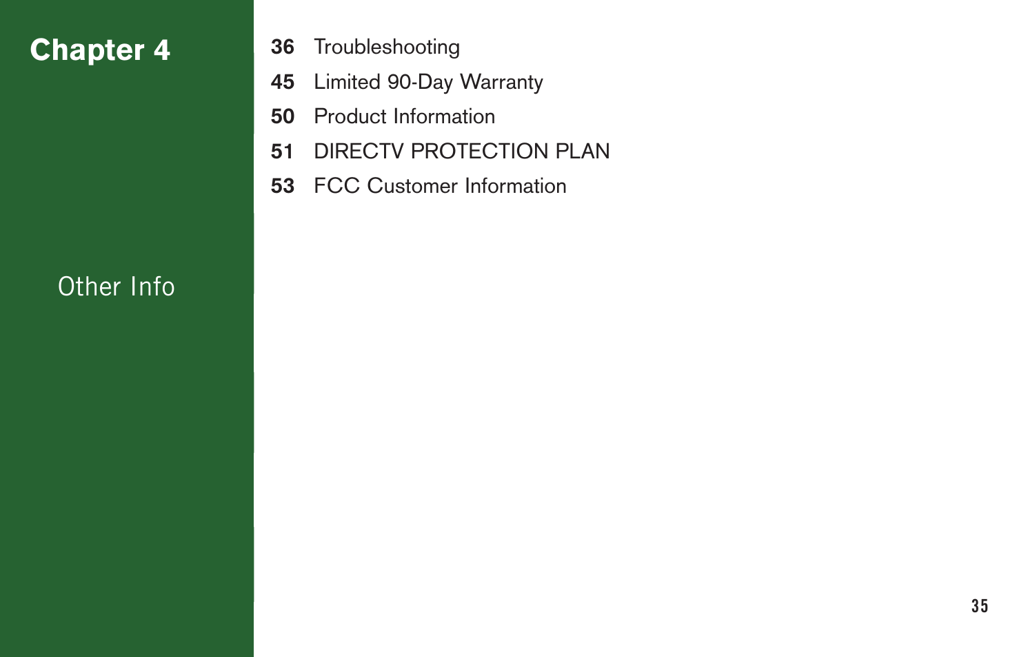 Chapter 4, Other info | DirecTV User Manual H20 User Manual | Page 43 / 100