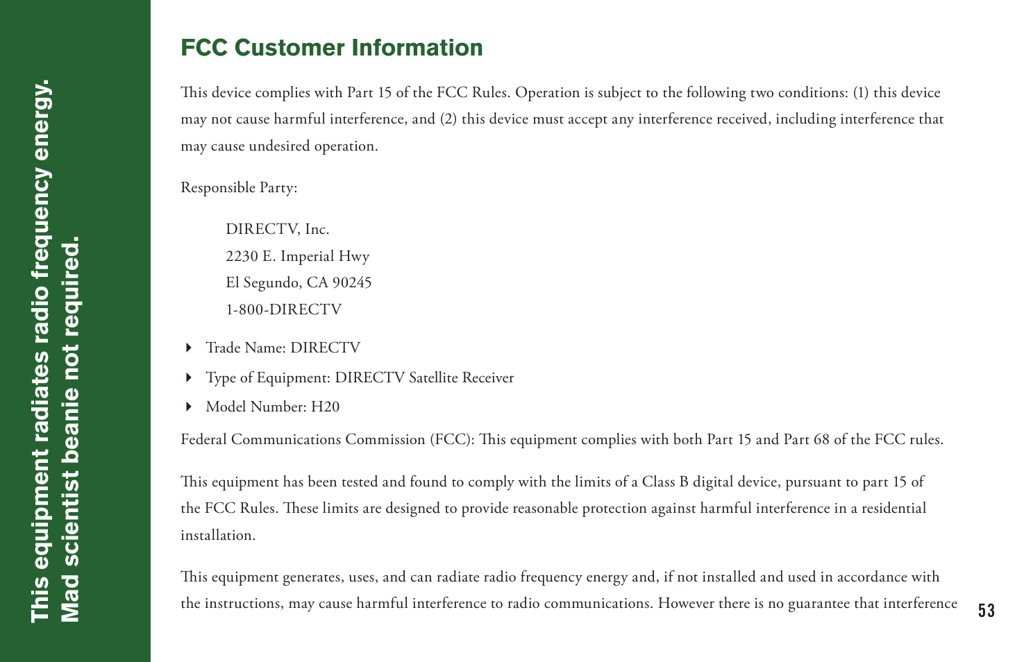 DirecTV User Manual H20 User Manual | Page 61 / 100