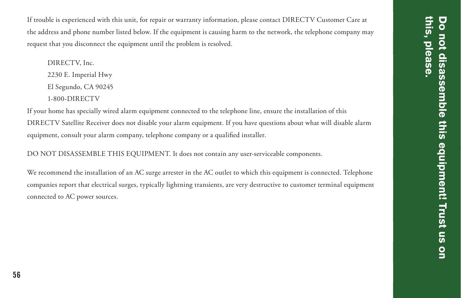 DirecTV User Manual H20 User Manual | Page 64 / 100
