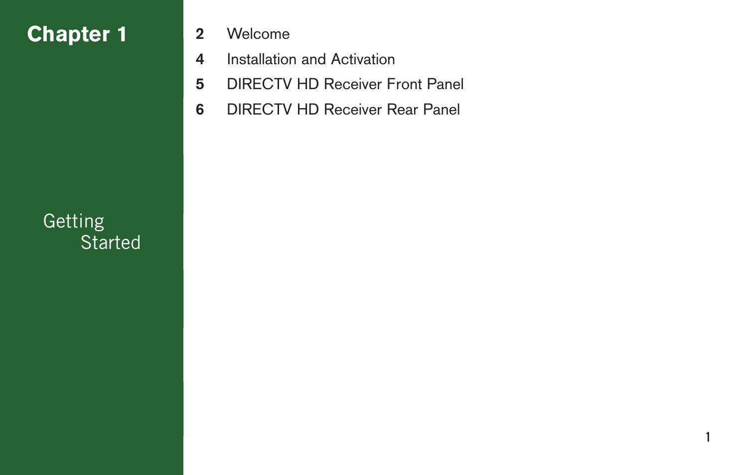 Chapter 1, Getting started | DirecTV User Manual H20 User Manual | Page 9 / 100