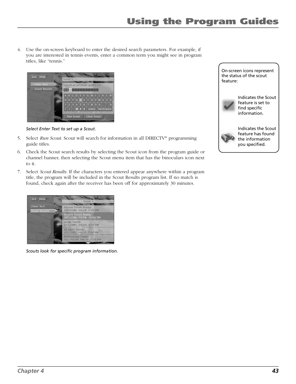 Using the program guides | DirecTV HD65W20 User Manual | Page 47 / 100