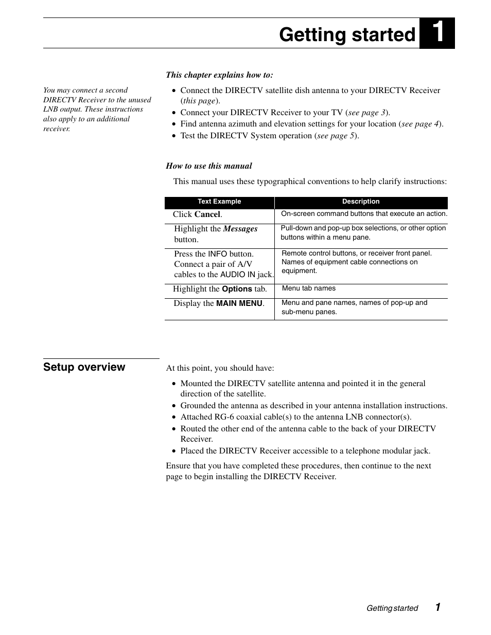 Getting started | DirecTV GCEB0 User Manual | Page 10 / 119