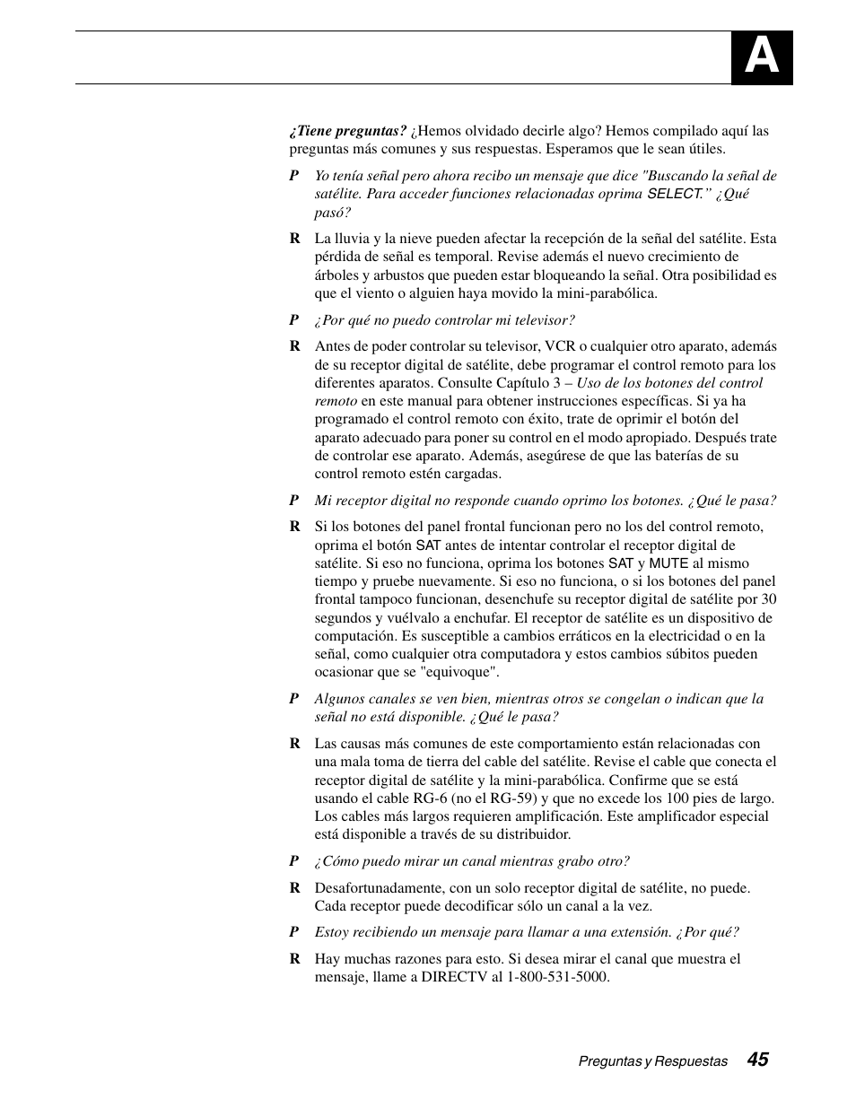 Preguntas y respuestas | DirecTV GCEB0 User Manual | Page 108 / 119