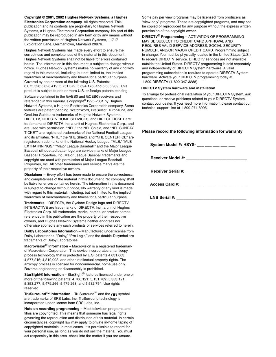 DirecTV GCEB0 User Manual | Page 2 / 119
