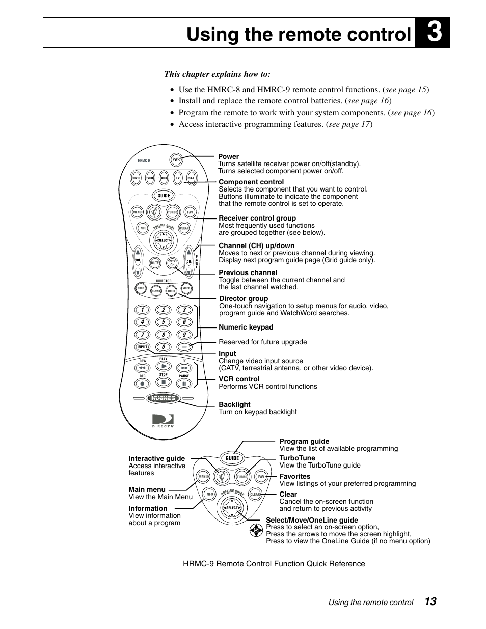 Using the remote control | DirecTV GCEB0 User Manual | Page 20 / 119