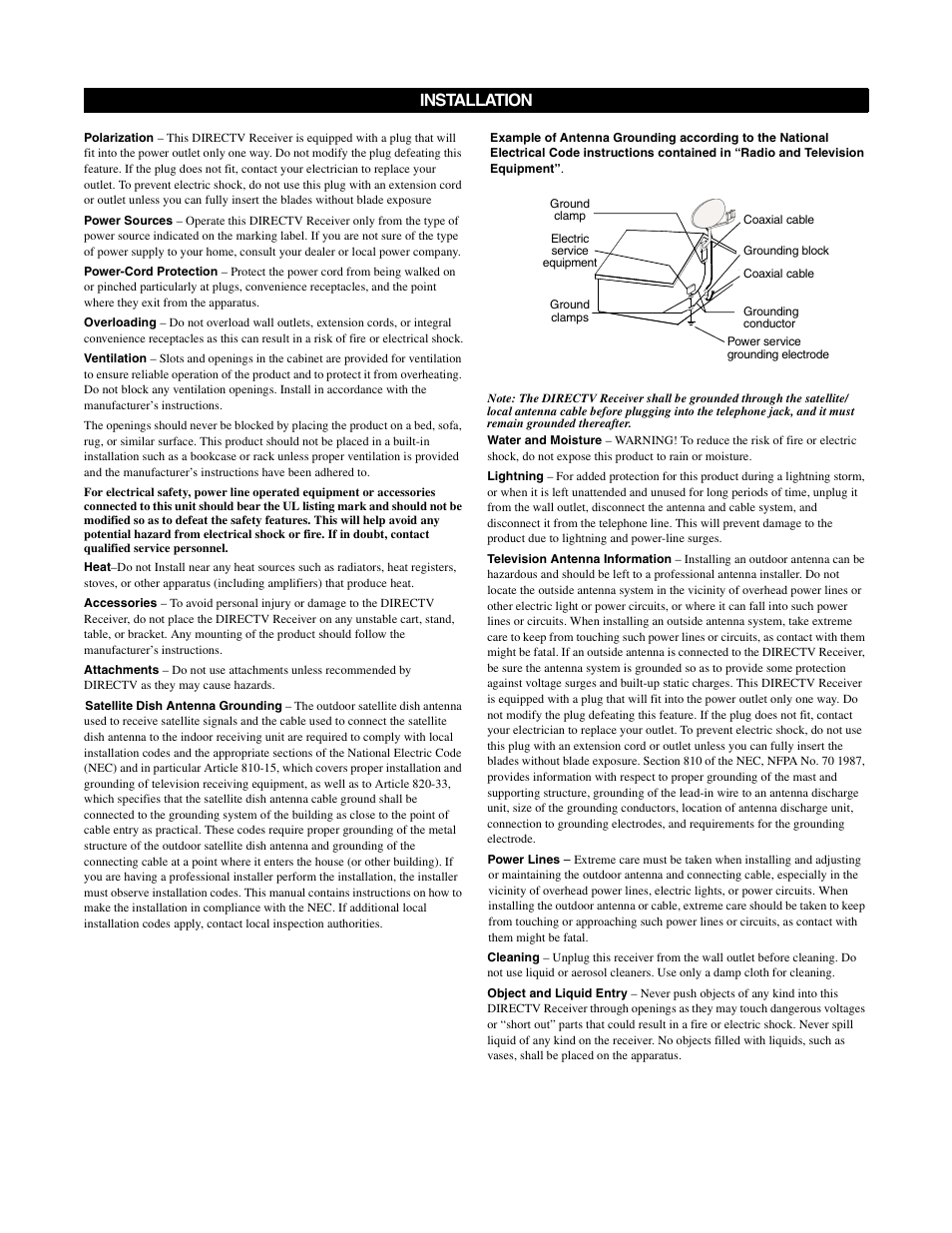 Installation | DirecTV GCEB0 User Manual | Page 4 / 119