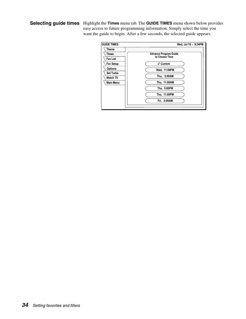 Selecting guide times | DirecTV GCEB0 User Manual | Page 41 / 119