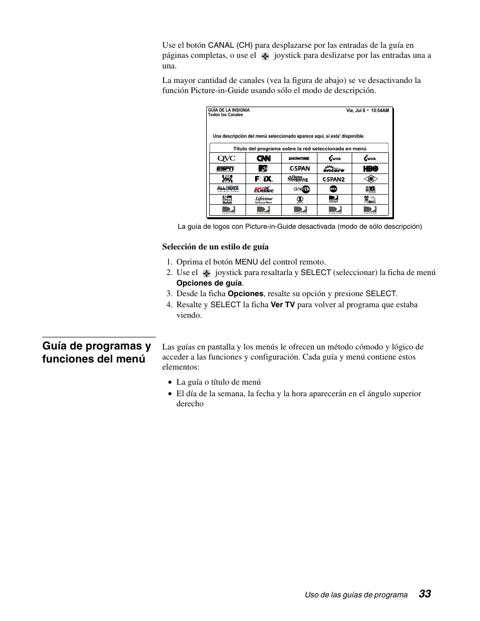 Guía de programas y funciones del menú | DirecTV GCEB0 User Manual | Page 96 / 119
