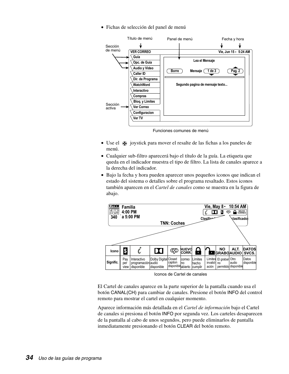 Para cambiar de canales. presione el botón, Del botón remoto | DirecTV GCEB0 User Manual | Page 97 / 119