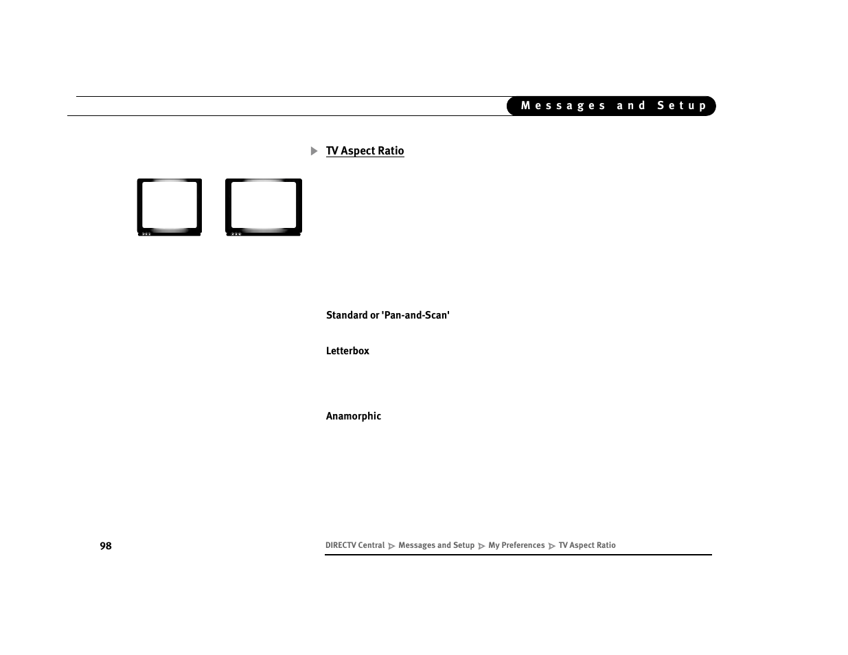 Tv aspect ratio | DirecTV Digital Satellite Recorder User Manual | Page 109 / 176